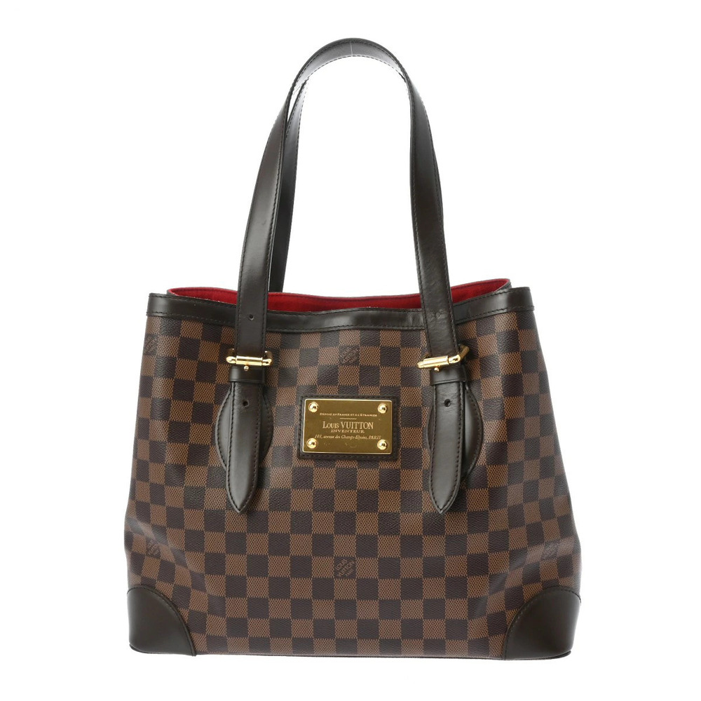 LOUIS VUITTON Damier Hampstead Tote Brown Canvas Handbag